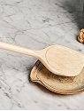 A STIRRING SPOON & METAL SPATULA